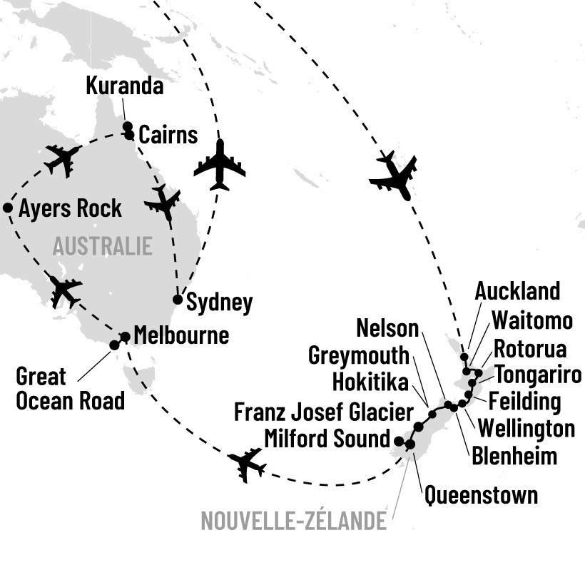 Australie et Nouvelle-Zélande map