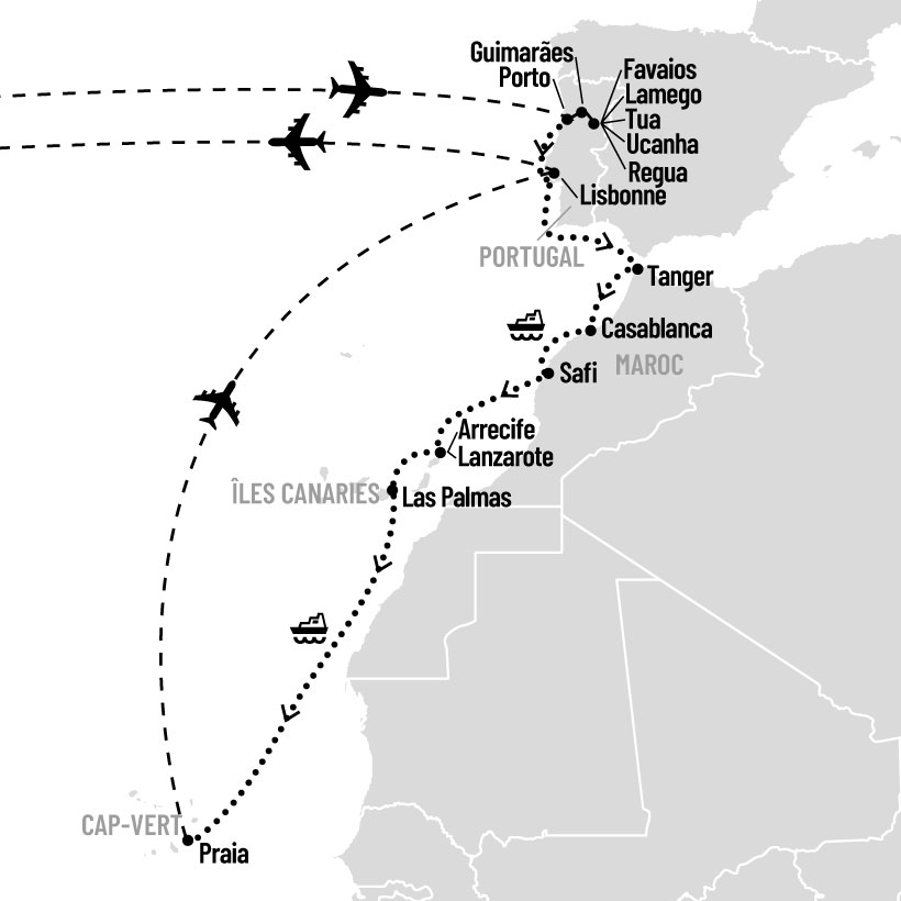 Croisière d'exception au Portugal, Maroc et Cap-Vert map