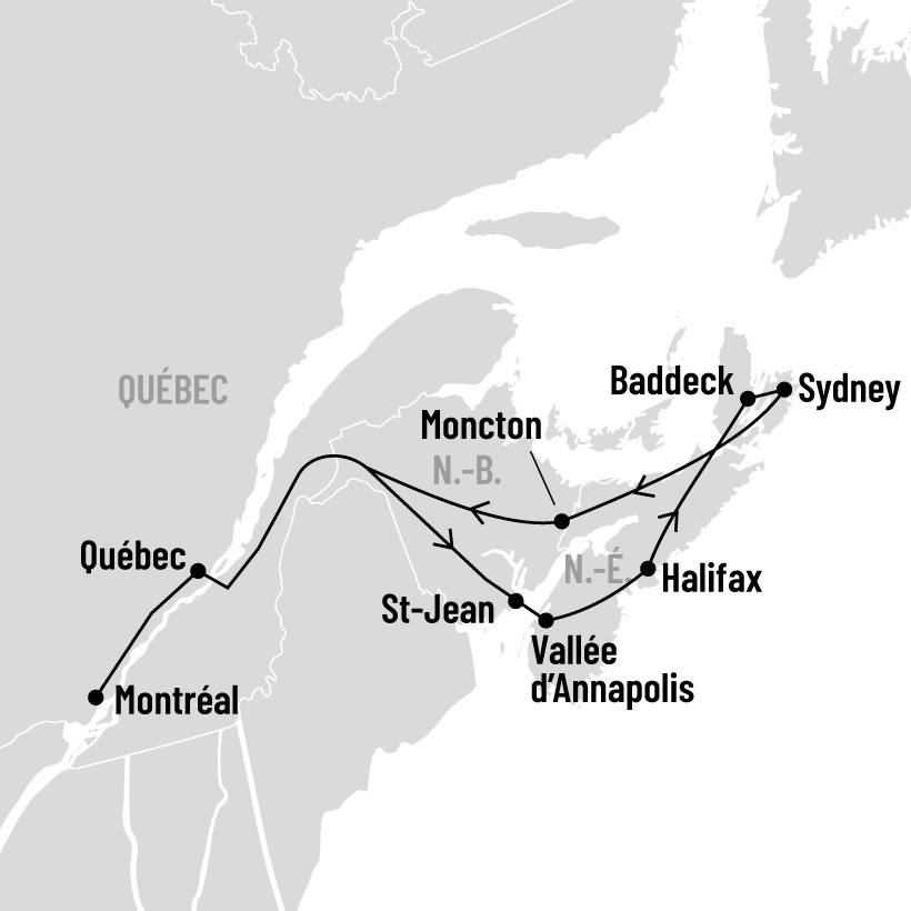 La Nouvelle-Écosse incluant la célèbre Cabot Trail map