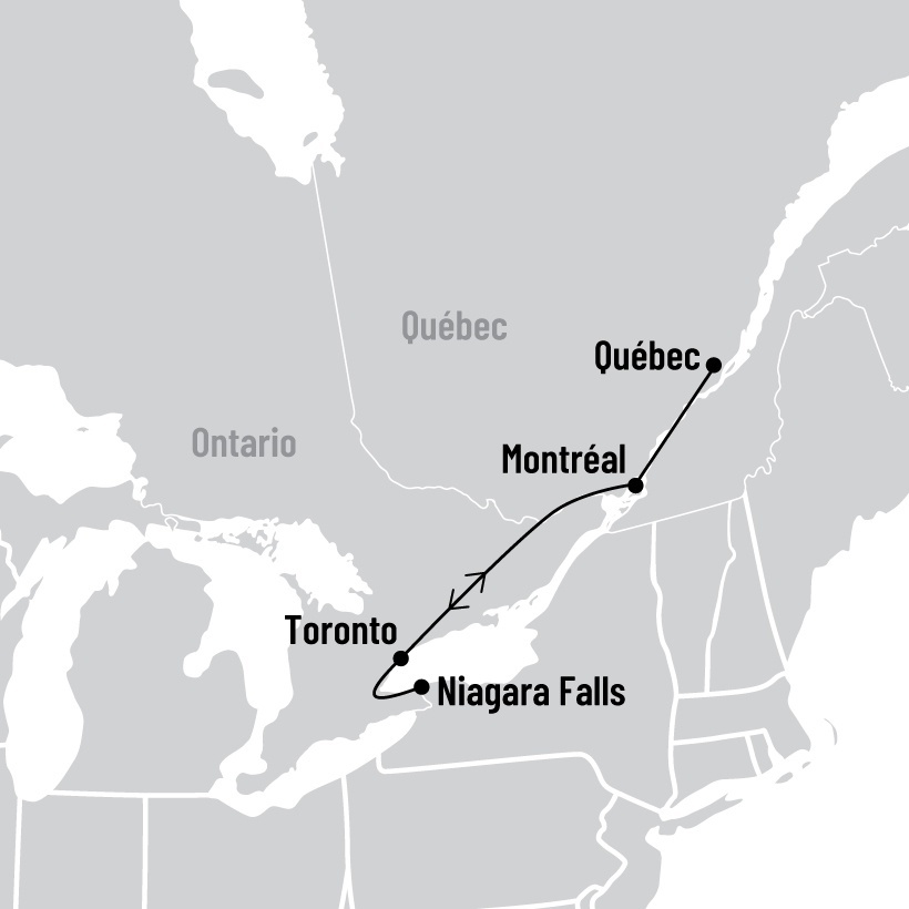 Escapade à Toronto et Niagara map