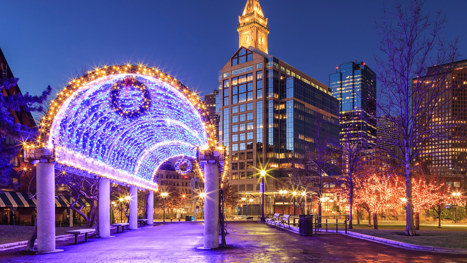 Boston et les châteaux à Noël