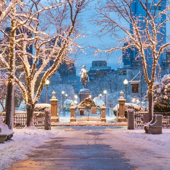 Boston et les châteaux à Noël